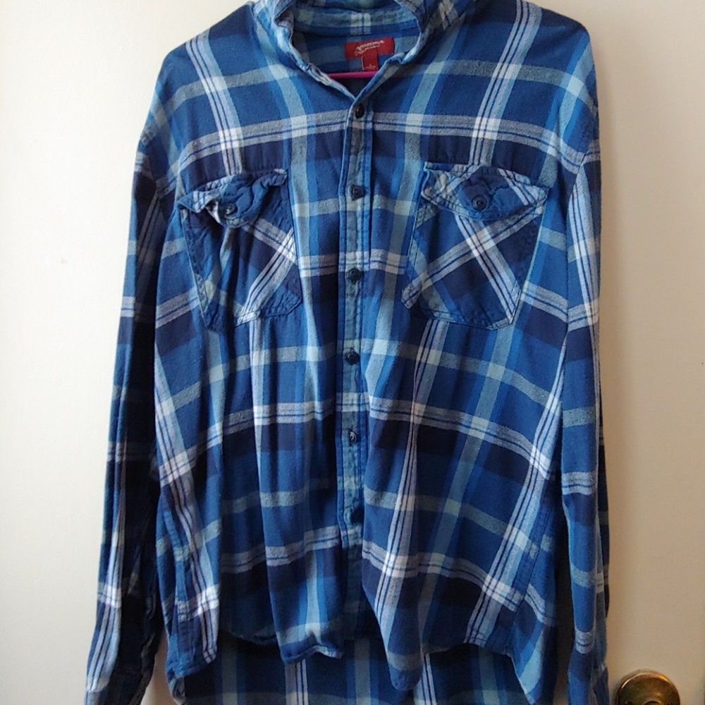 High-Low Blue Flannel